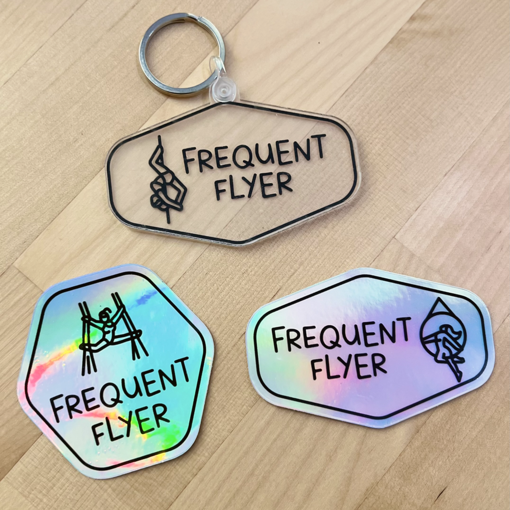 Frequent Flyer Keychain & Holo Stickers • Mikko Sumulong